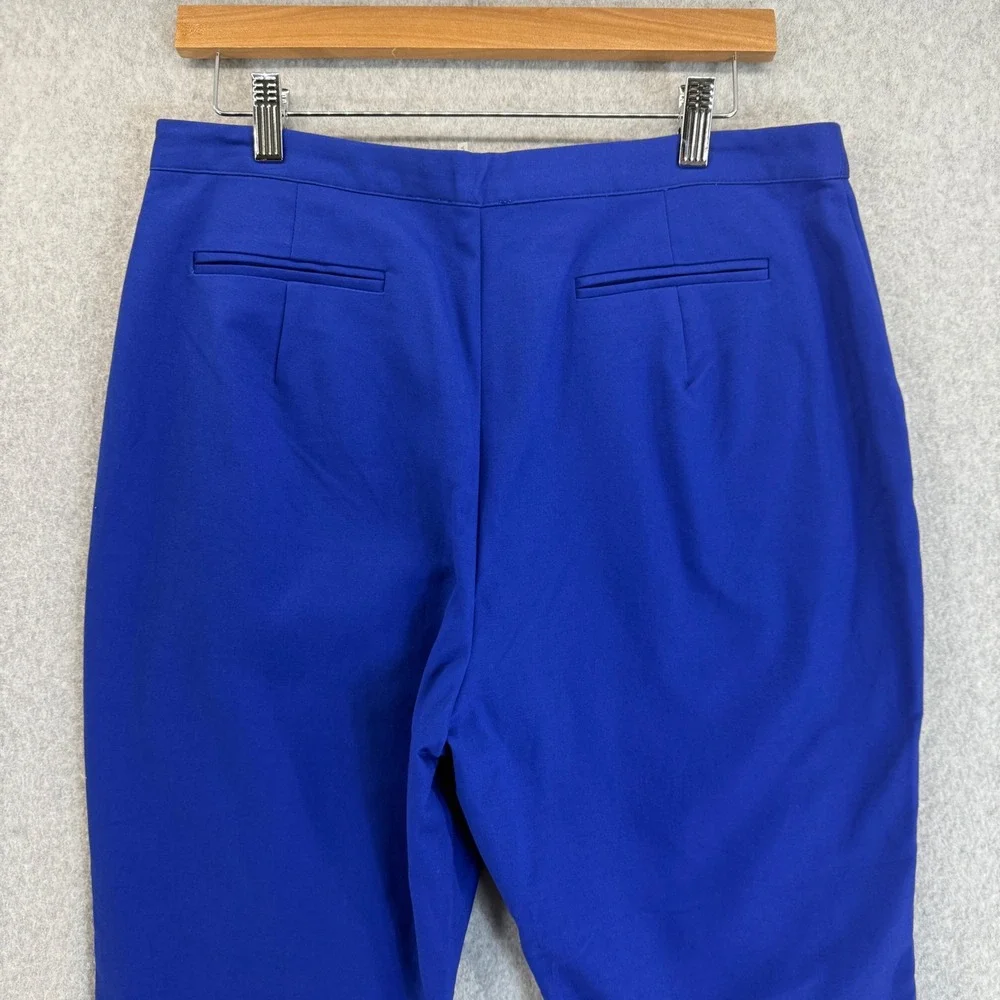 Tyler Boe‎ Royal Blue Ankle Pants Gold Button Career Casual Size 12 NWT